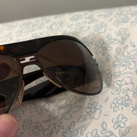 Fendi Y2K Vintage Sunglasses FS 465 210 Dark Tortoise Aviator Brown Lens Italy - Picture 7 of 7